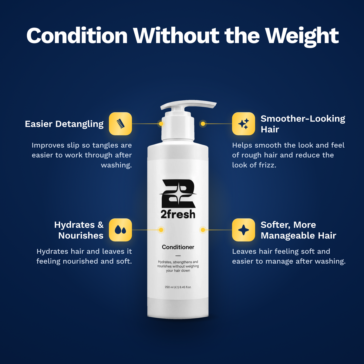 2fresh Conditioner benefits: easier detangling, smoother-looking hair, hydrates and nourishes, softer more manageable hair