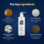 2fresh Conditioner key ingredients: argan oil, pro-vitamin B5, behentrimonium chloride and hydrolyzed quinoa
