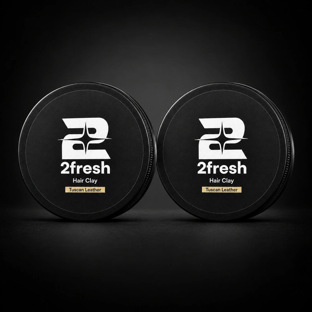 Two 2Fresh Hair Clay tins in Tuscan Leather