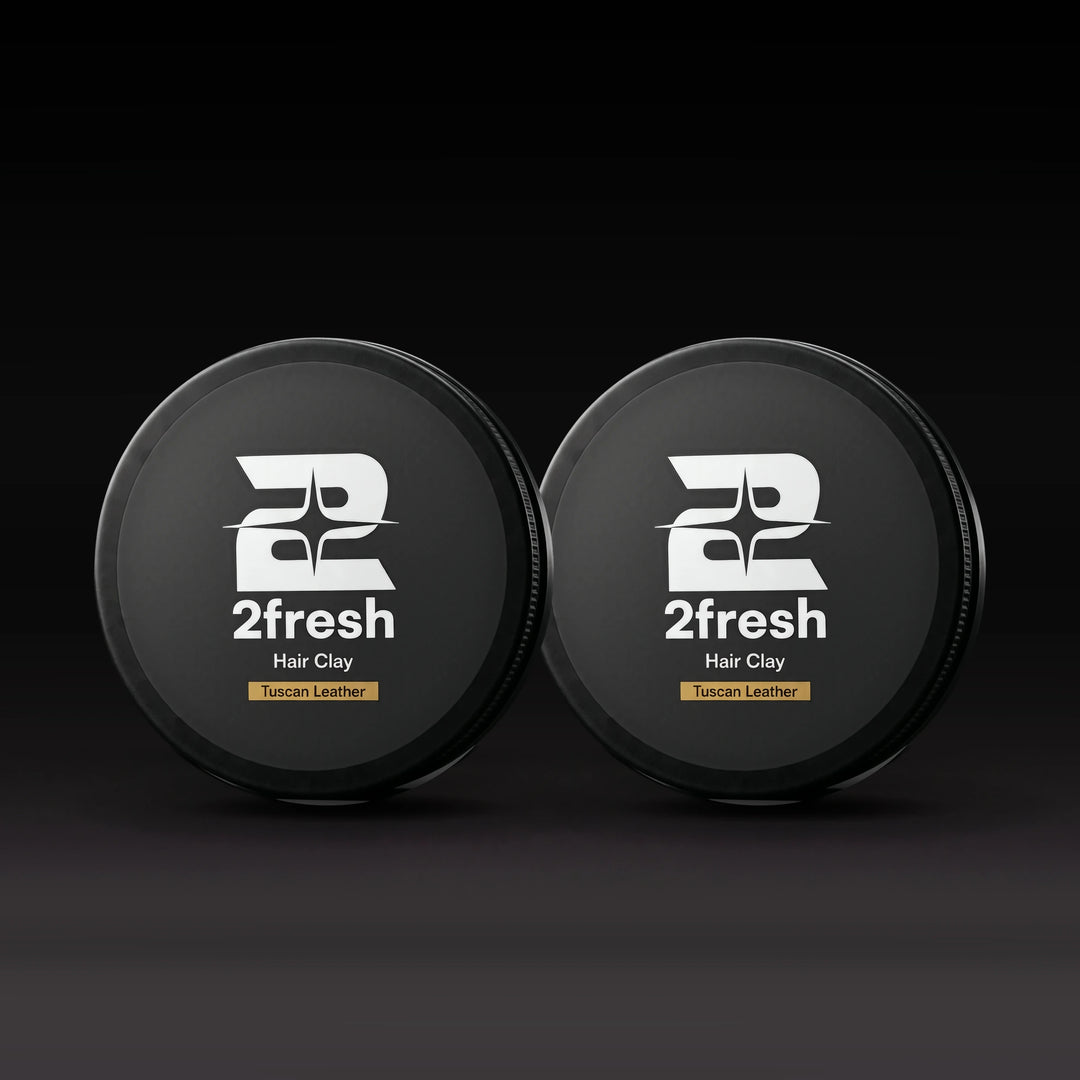 Two 2fresh Hair Clay tins in Tuscan Leather